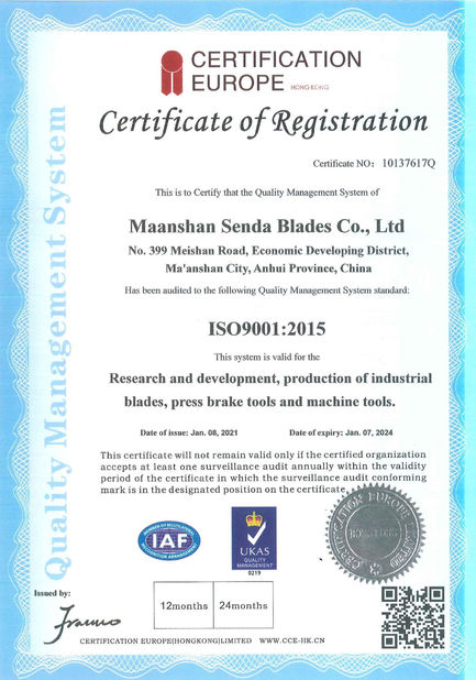 चीन Senda Group Co.，Ltd प्रमाणपत्र
